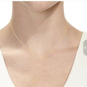 ANTHROPOLOGIE Tai Cubic Zirconia Monogram Initial T Necklace Gold